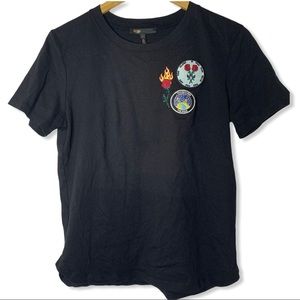 Maje black Timothe patches tee medium new